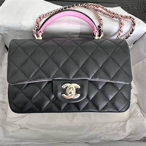 chanel new mini top handle|Chanel rectangular mini top handle.